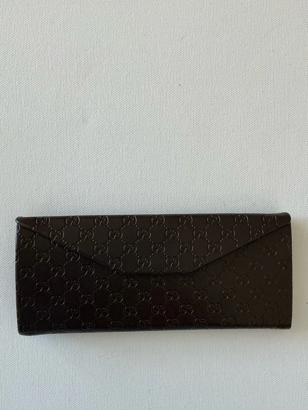 Gucci Brown Micro GG Embossed Folding Eyeglasses Sunglasses Hard Case